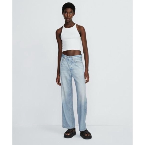 NWT Rag & Bone Liquid Miramar Logan Pants Tencel Sweatpant Jeans in Meadow 23 - Picture 11 of 14